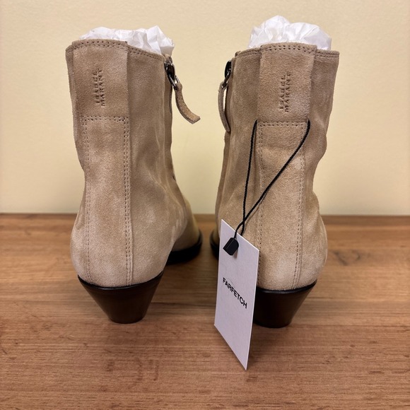NEW‎ ISABEL MARANT Womens Adnae Suede Leather Ankle Boots Size 41 Toffee Beige - Picture 11 of 16